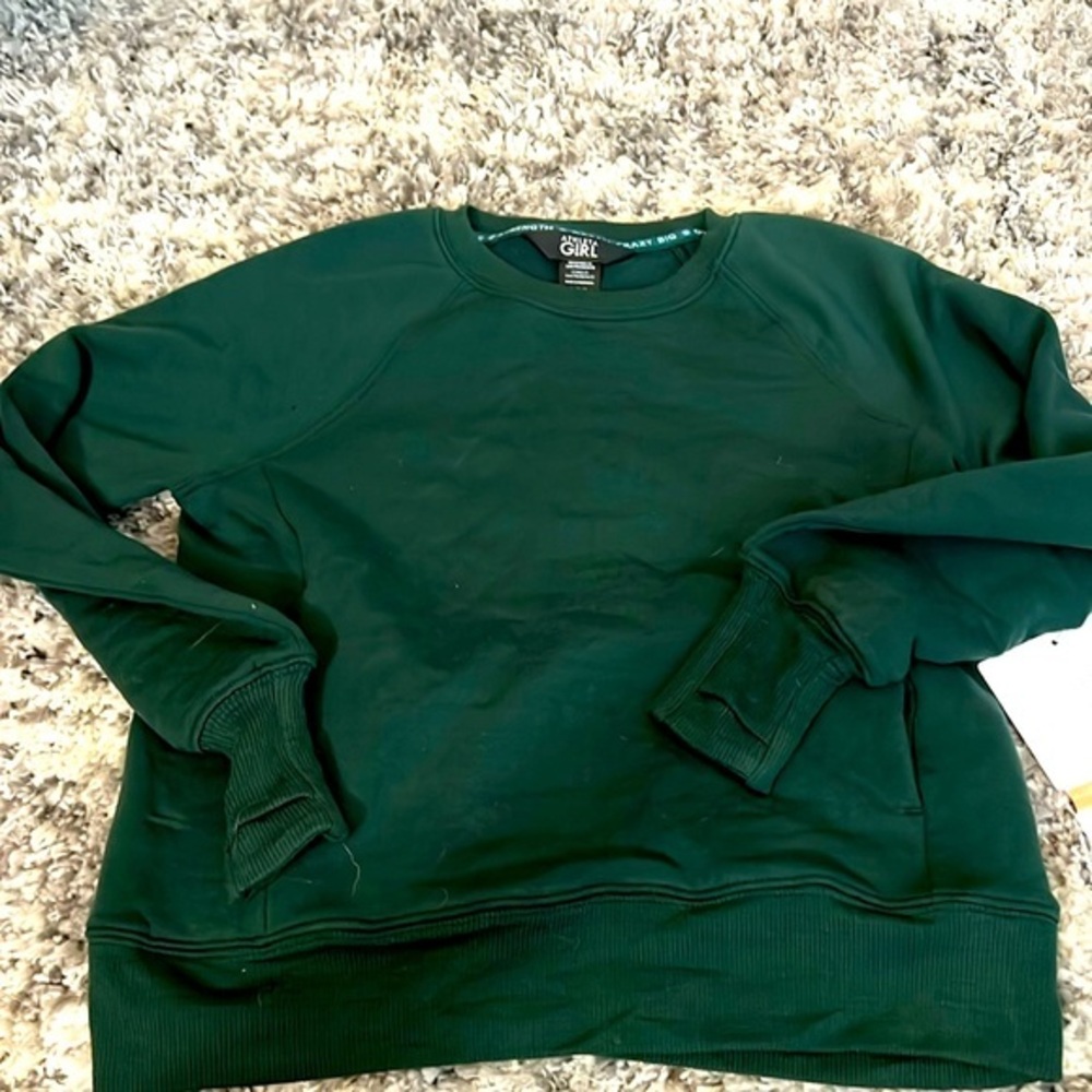 Athleta Girl green top sweatshirt size XS 6 NWT